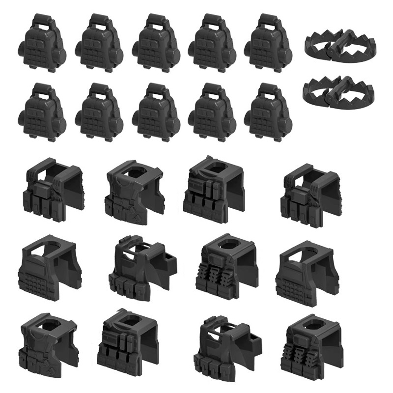Lego Minifigure Holder - MOC ทหารเกราะเสื้อกั๊กยุทธวิธี Sest Breastplate ทหาร Mini